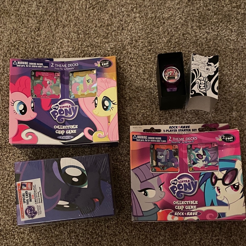 my little pony trading card game bundle + watch